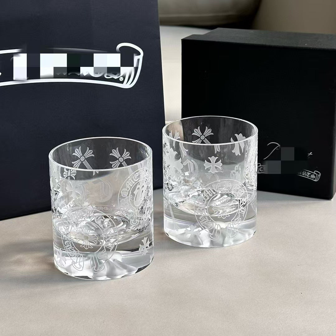 Chrome Hearts x Baccarat Crystal Whiskey Decanter Set - Luxury Designer Barware with Gift Box