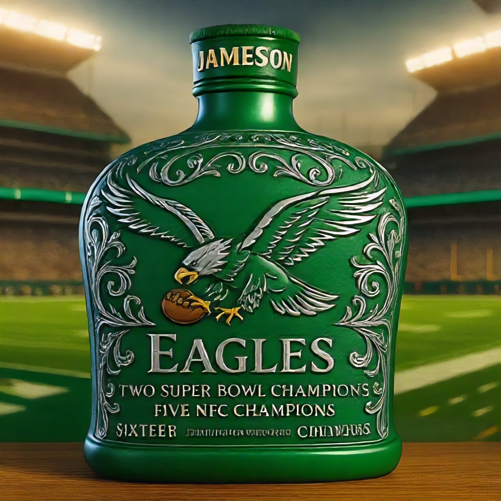 Philadelphia Eagles Championship Whiskey Bottle - 400ml (2 Super Bowl Titles Collectible)