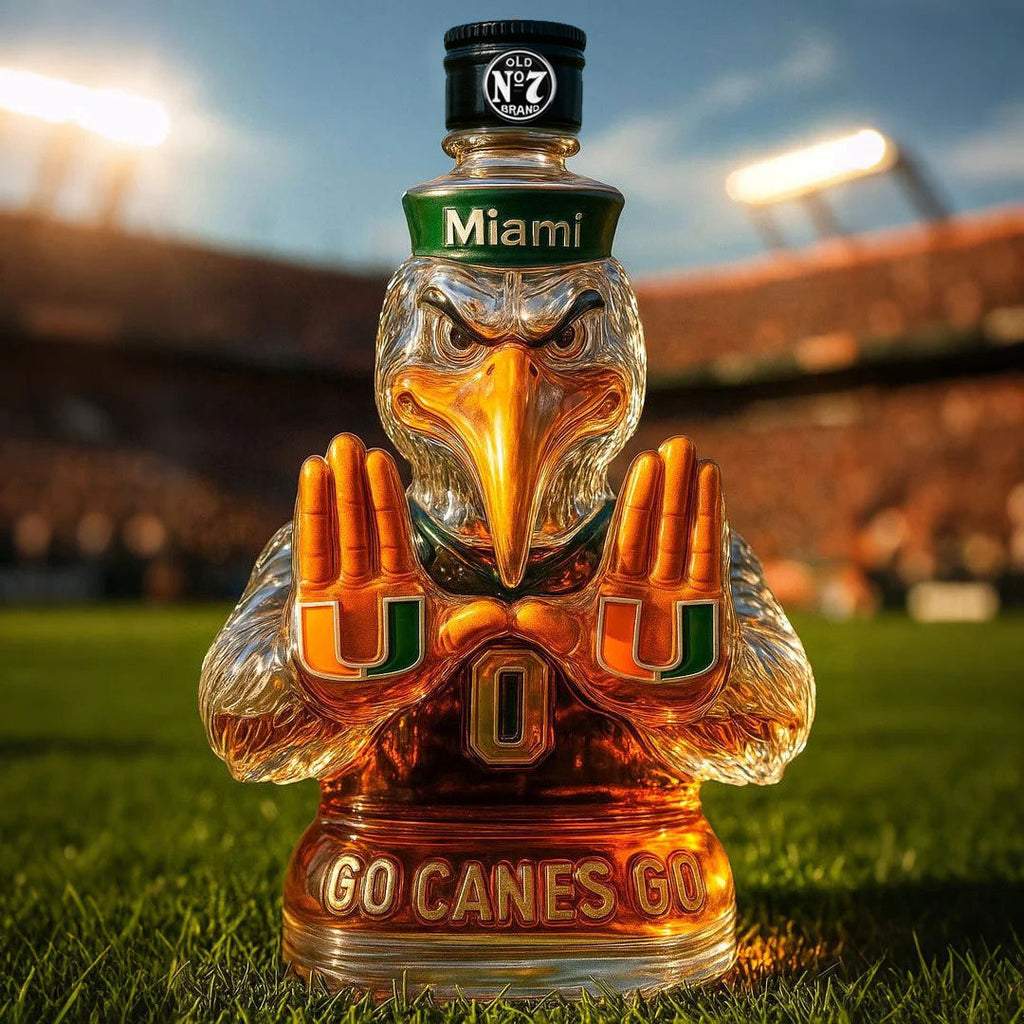Cross-border Independent Station New Product Crown Royal-Miami Hurricanes“U”Gesture-shaped Commemorative Whiskey Bottle