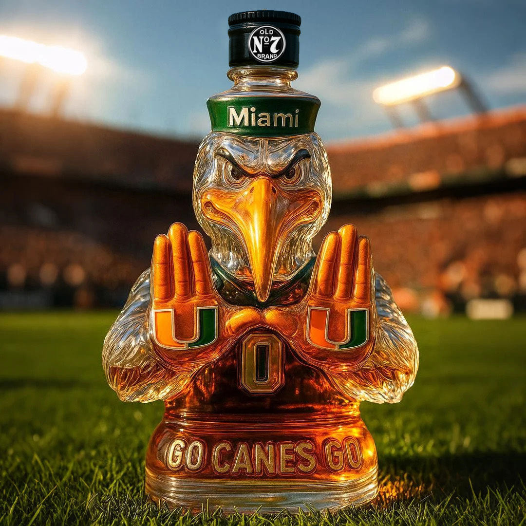 Cross-border Independent Station New Product Crown Royal-Miami Hurricanes“U”Gesture-shaped Commemorative Whiskey Bottle