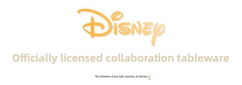 Disney Ceramic Plate High-Value Cartoon Round Plate Le You Mickey Household Underglaze Color Dish Plate High Temperature Resistant Deep Plate