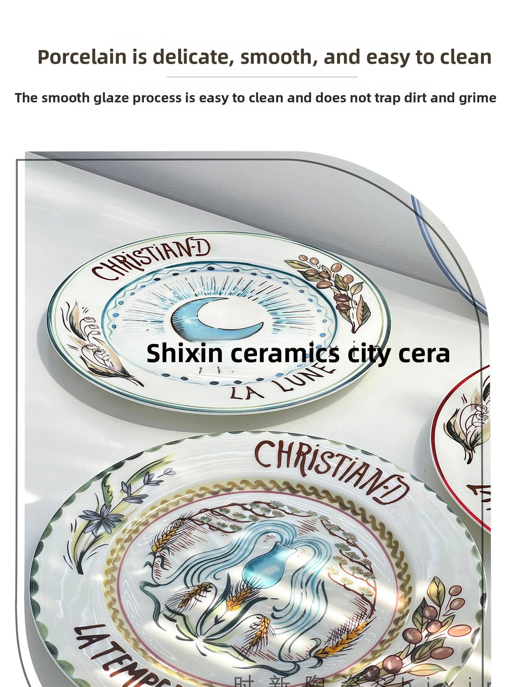 D Family Tableware Tarot Series Ceramic Plates Bone China Creative Gift Internet Celebrity Plates Steak Plates Set