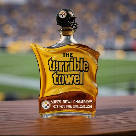 Pittsburgh Steelers "The Terrible Towel" Whiskey Bottle - 400ml Super Bowl Collectible