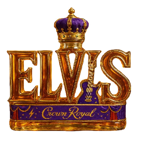 400ml Elvis Presley "ELVIS" Letter Whiskey Decanter - Crown Royal Themed Spirit Bottle