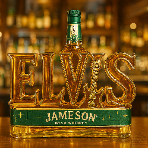 400ml Elvis Presley "ELVIS" Letter Whiskey Decanter - Crown Royal Themed Spirit Bottle