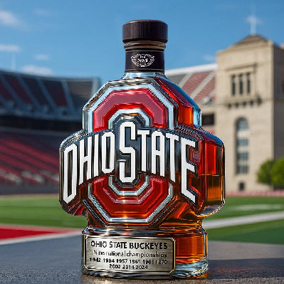Ohio State Buckeyes "OSU" Whiskey Bottle - 400ml (4 Cap Styles)