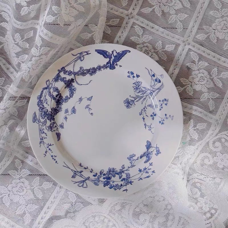 D Brand High-End Exquisite Bone China Western Plate Sun Moon Stars 10inch Flat Plate Gift Box Set of 4 Ceramic Plates