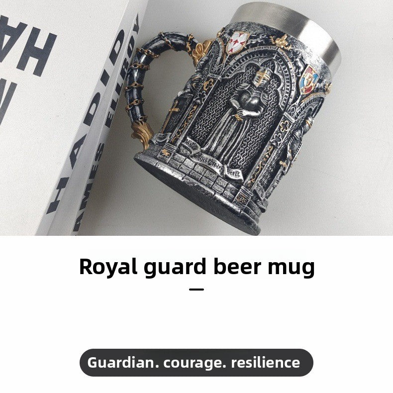 Creative Personality British David Soldier Beer Mug Creative Handmade Armor Soldier Stainless Steel Beer Mug Bar Water Cup