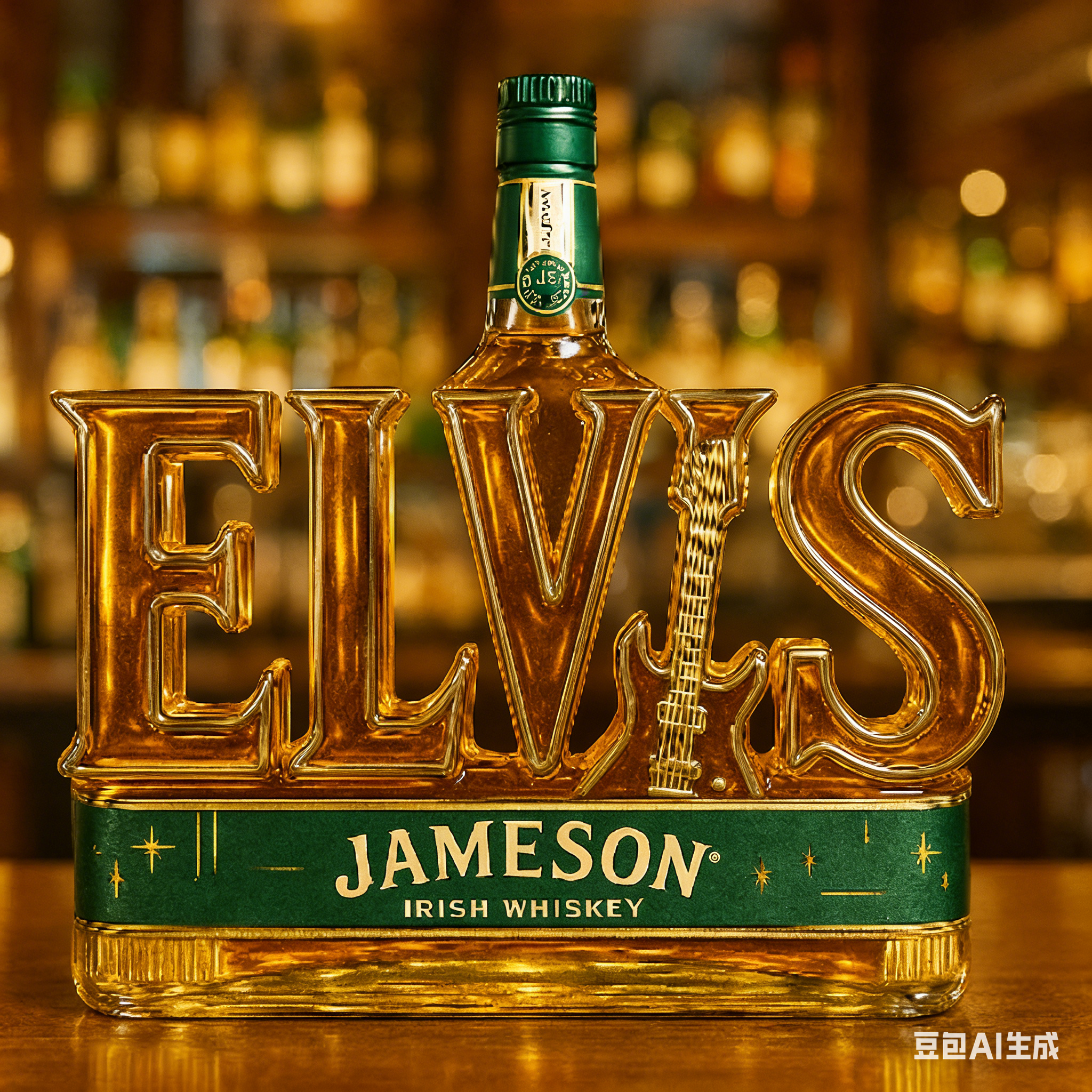 400ml Elvis Presley "ELVIS" Letter Whiskey Decanter - Crown Royal Themed Spirit Bottle
