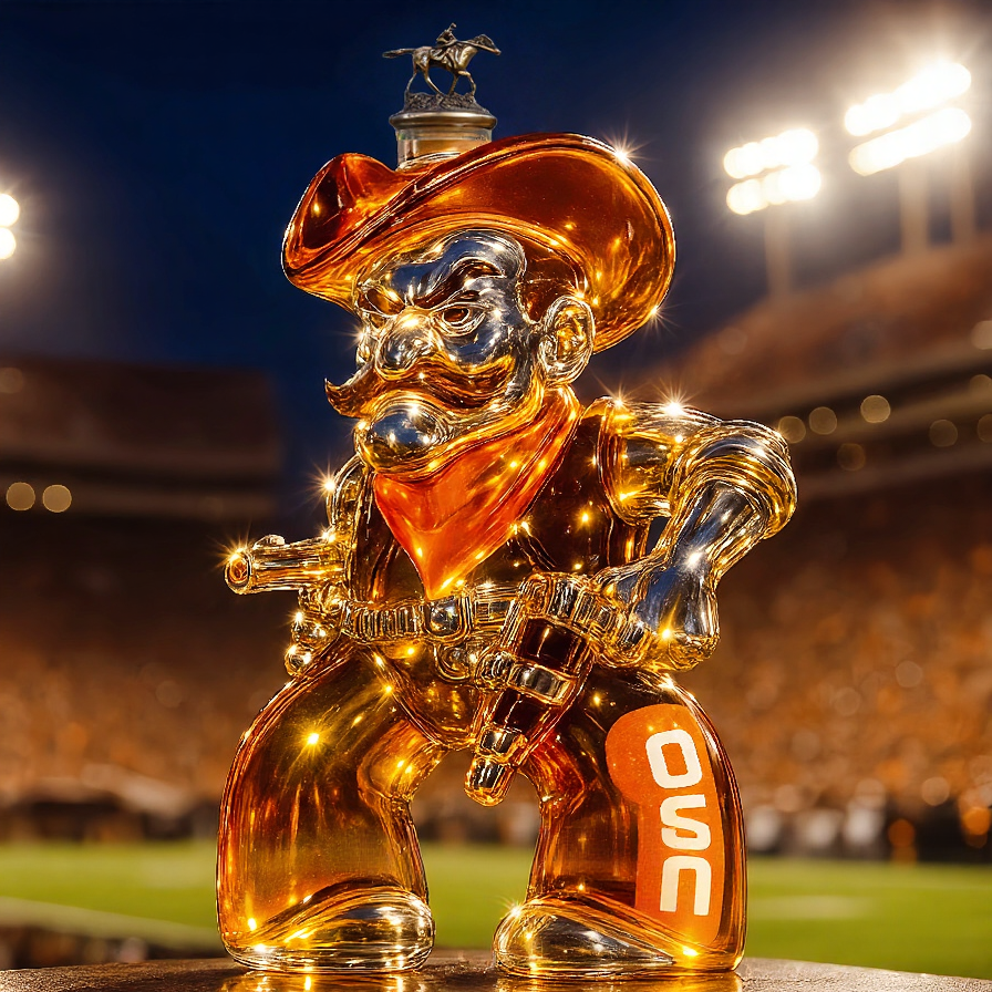 OSU Cowboy Mascot Whiskey Decanter - College Sports Themed