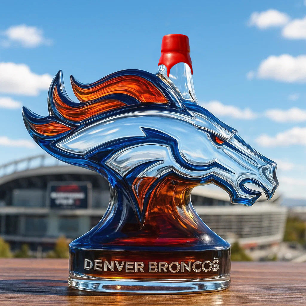 Denver Broncos Horse-Head Whiskey Decanter - NFL Team Themed Bottle
