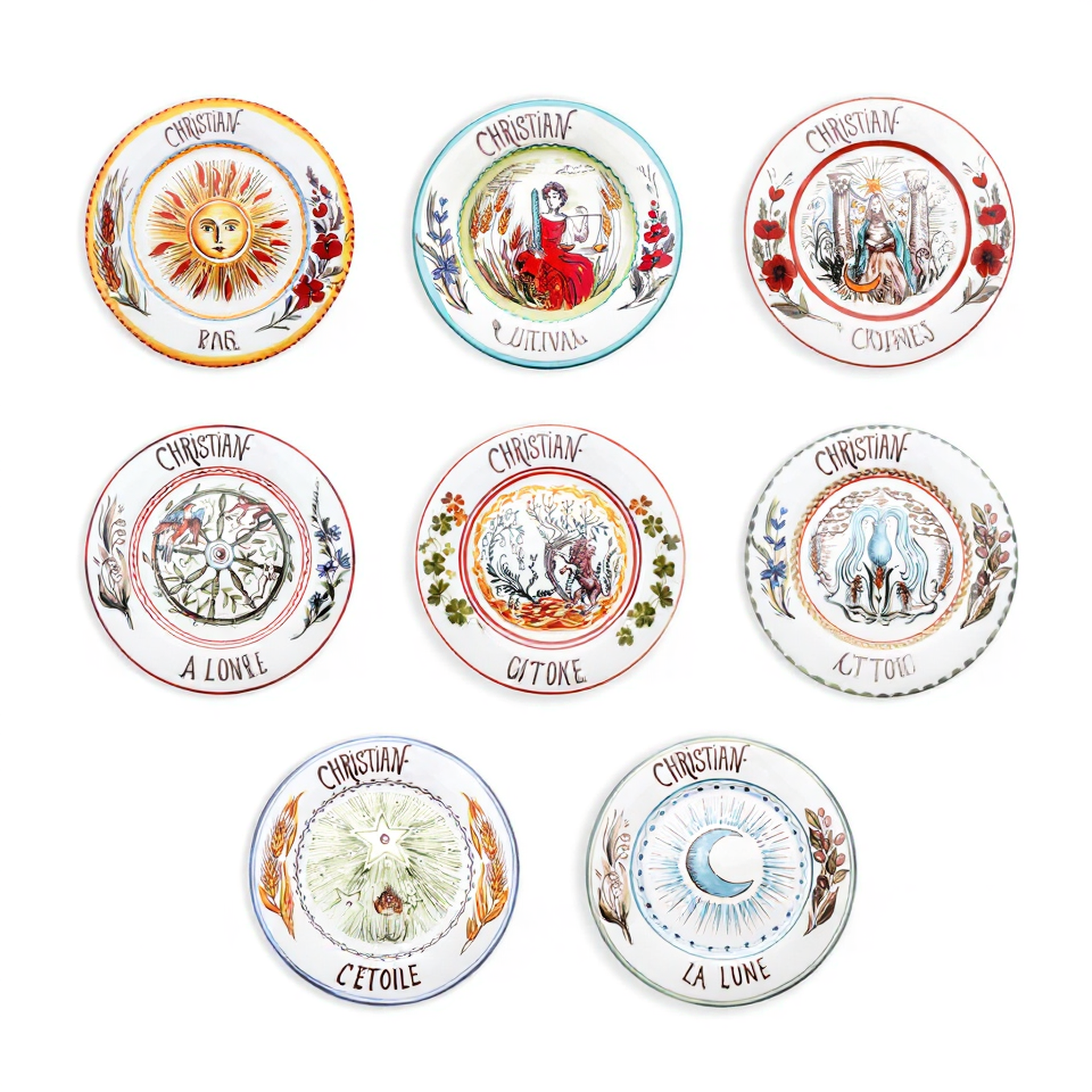 D Tarot Series Ceramic Dinner Plates Creative Gift Internet Celebrity Plates Steak Plates Set