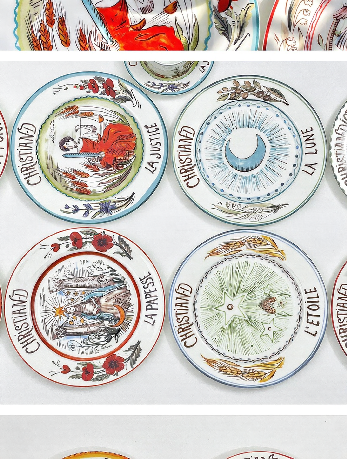 D Tarot Series Ceramic Dinner Plates Creative Gift Internet Celebrity Plates Steak Plates Set