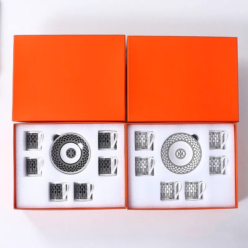 H Home Concentrated Cup and Saucer Set 612 Pieces Personalized Simple Household Afternoon Tea Coffee Cup Gift Box Set