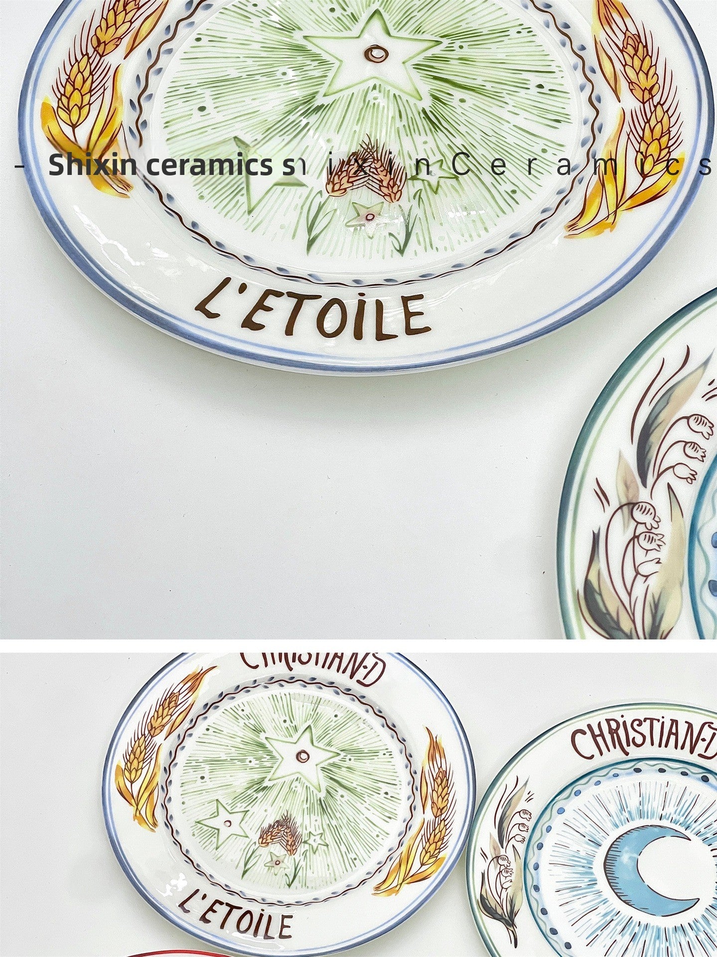 D Family Tableware Tarot Series Ceramic Plates Bone China Creative Gift Internet Celebrity Plates Steak Plates Set