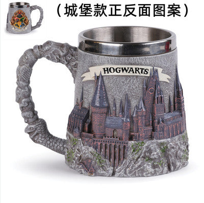Creative Strange Shape Film Academy Peripheral Collection Cup Large Capacity Stainless Steel Mug Cup Carved Personality Beer Steins