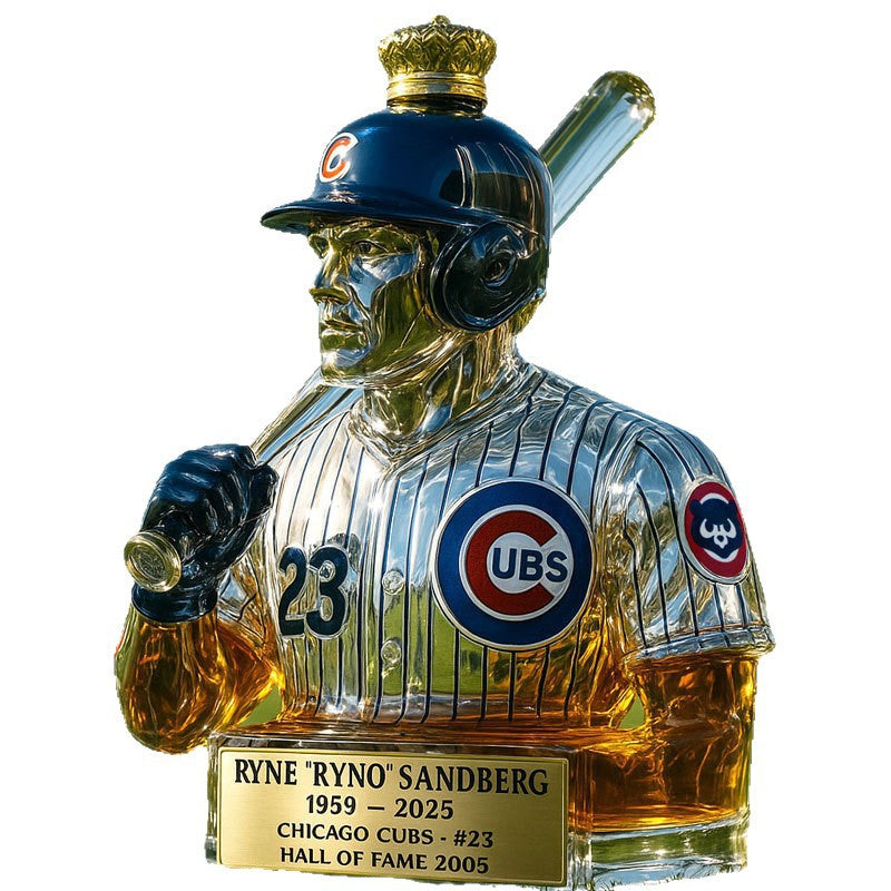 Ryne Sandberg Chicago Cubs KGD Whiskey Bottle - 21x16x16cm Baseball Collectible Decanter