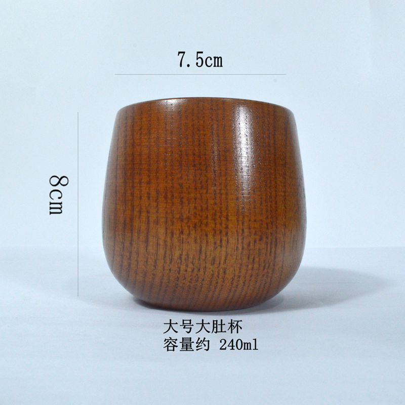 Carbonized Jujube Wood Japanese Style Wooden Big Belly Cup Vintage Wine Cup Wooden Cup Water Cup Jujube Wood Japanese Style Wooden Big Belly Cup