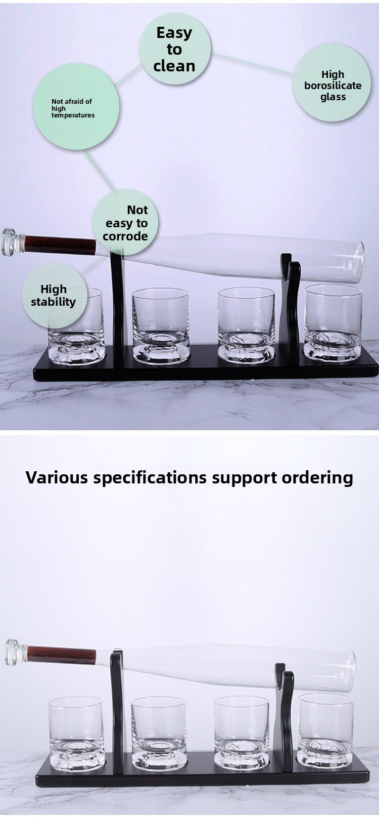 Baseball Whiskey Decanter - Borosilicate Glass Spirit Bottle