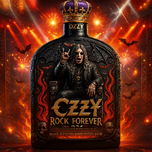 Ozzy Osbourne Gothic Whiskey Bottle Decanter - 20x16.5x12cm Collectible Liquor Decor