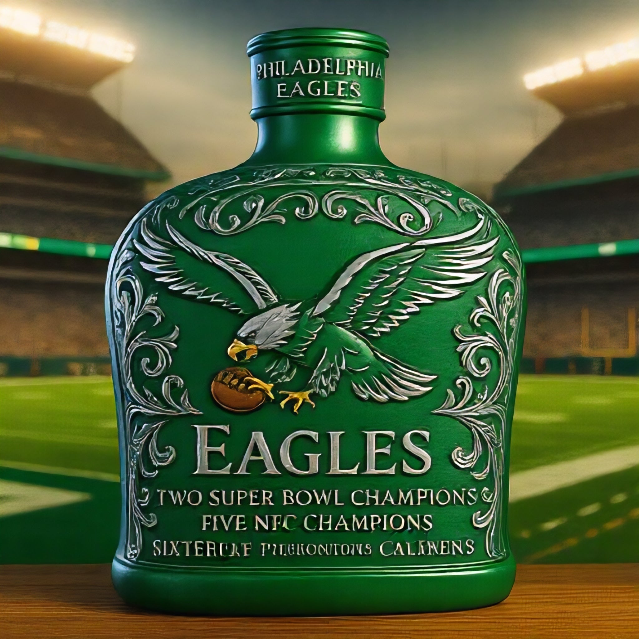 Philadelphia Eagles Championship Whiskey Bottle - 400ml (2 Super Bowl Titles Collectible)