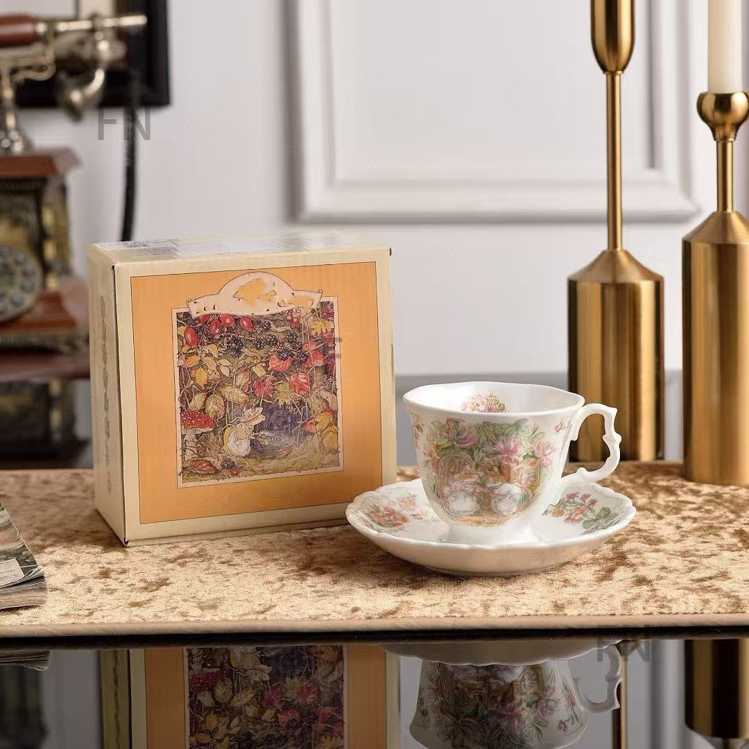 H Jia Doujia Mouse Moving Series Bone China Tea Coffee Set Single Cup and Saucer Dim Sum Plate British Afternoon Tea Cup