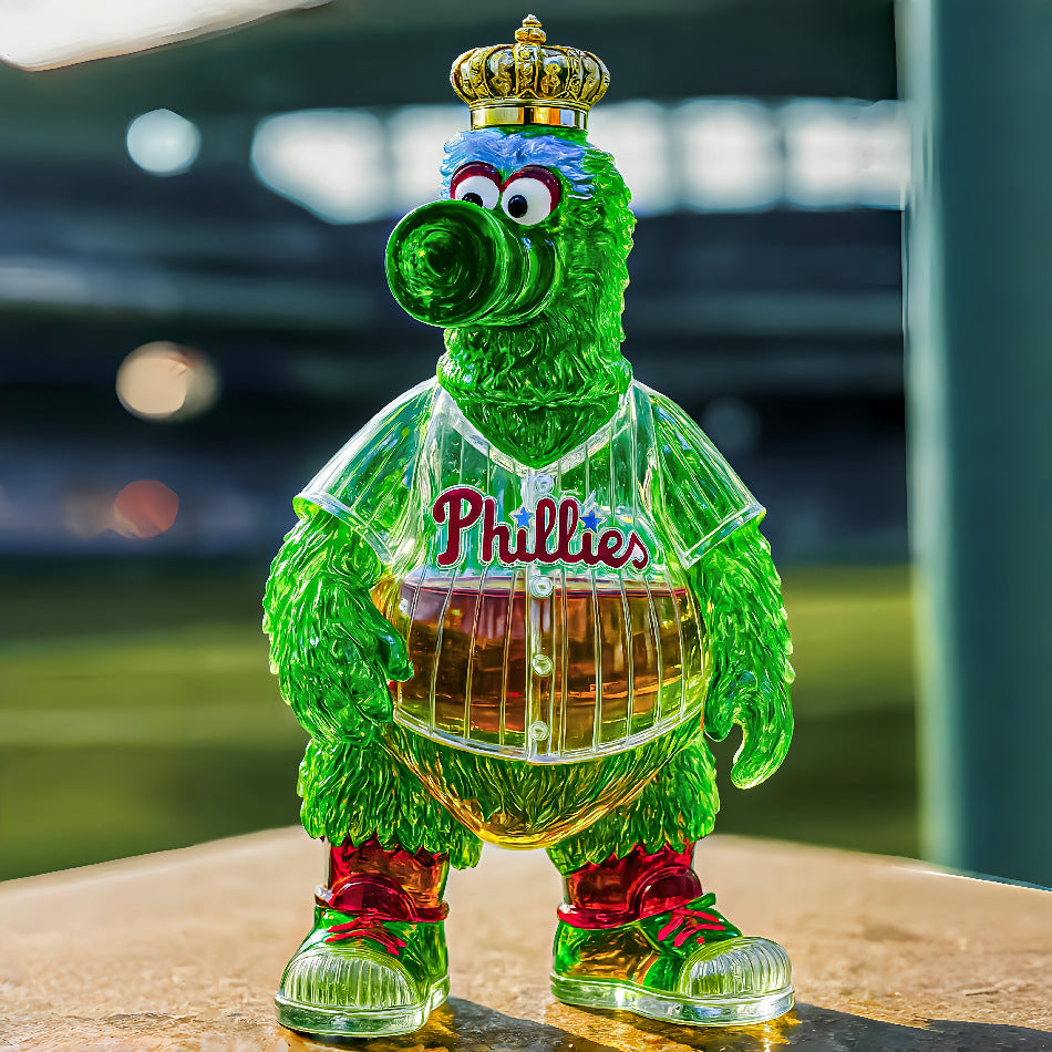 Philadelphia Phillies Mascot KGD Whiskey Bottle - 25x16x15cm Collectible Decanter