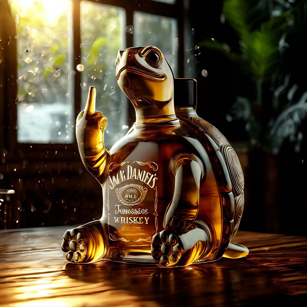Turtle Whiskey Decanter - Jack Daniel's Themed Glass Spirit Bottle