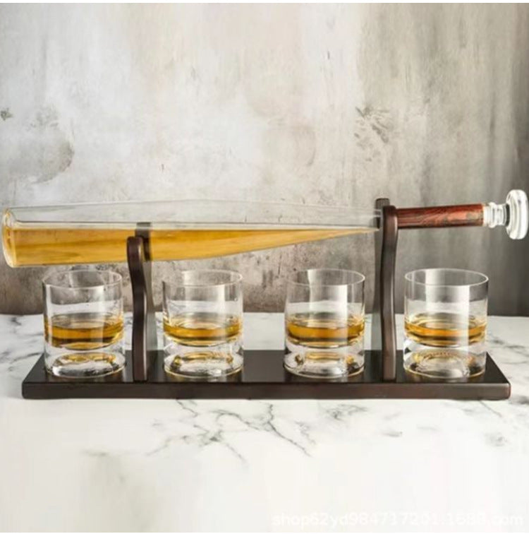 Baseball Whiskey Decanter - Borosilicate Glass Spirit Bottle