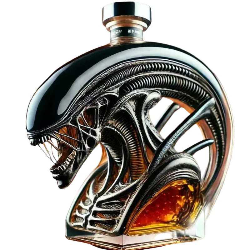 Alien Shaped Whiskey Bottle - Sci-Fi Unique Liquor Decanter for Home Bar