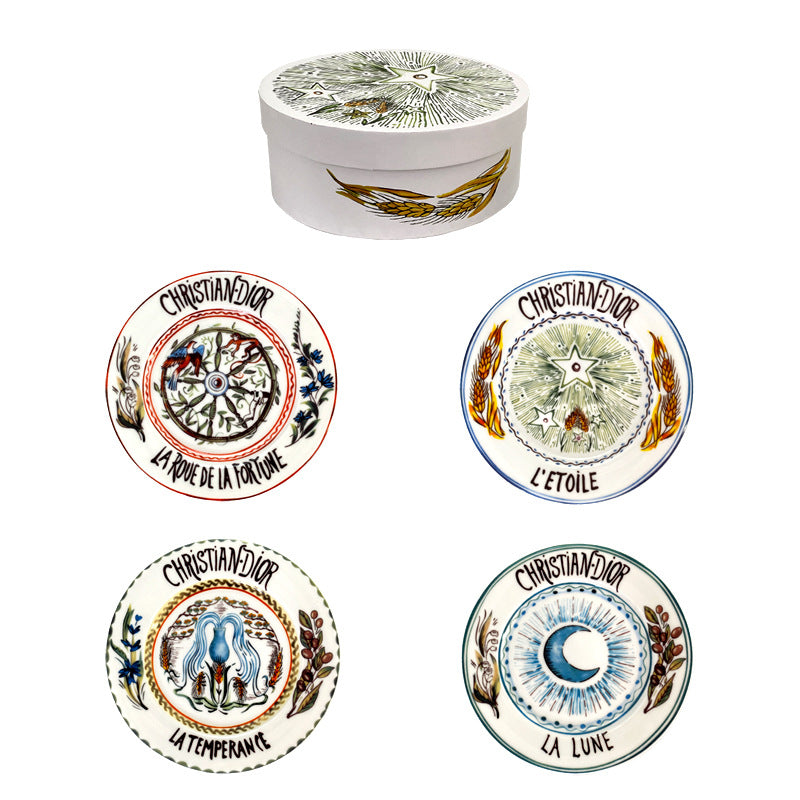 D Family 4-Piece Gift Box Sun Dinner Plate Steak Plate Household Ceramic Plate Dish Plate Cake Plate Dessert Plate Breakfast Plate