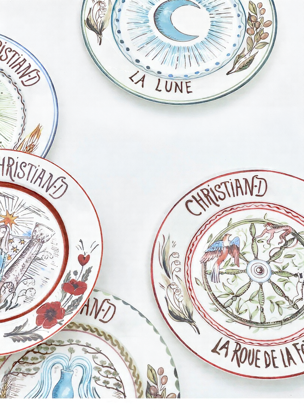 D Tarot Series Ceramic Dinner Plates Creative Gift Internet Celebrity Plates Steak Plates Set