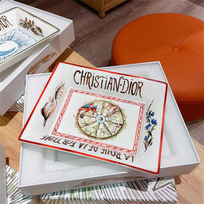 D Moon Series Bone China Tarot Card Storage Tray Home Retro Tray Light Luxury Style