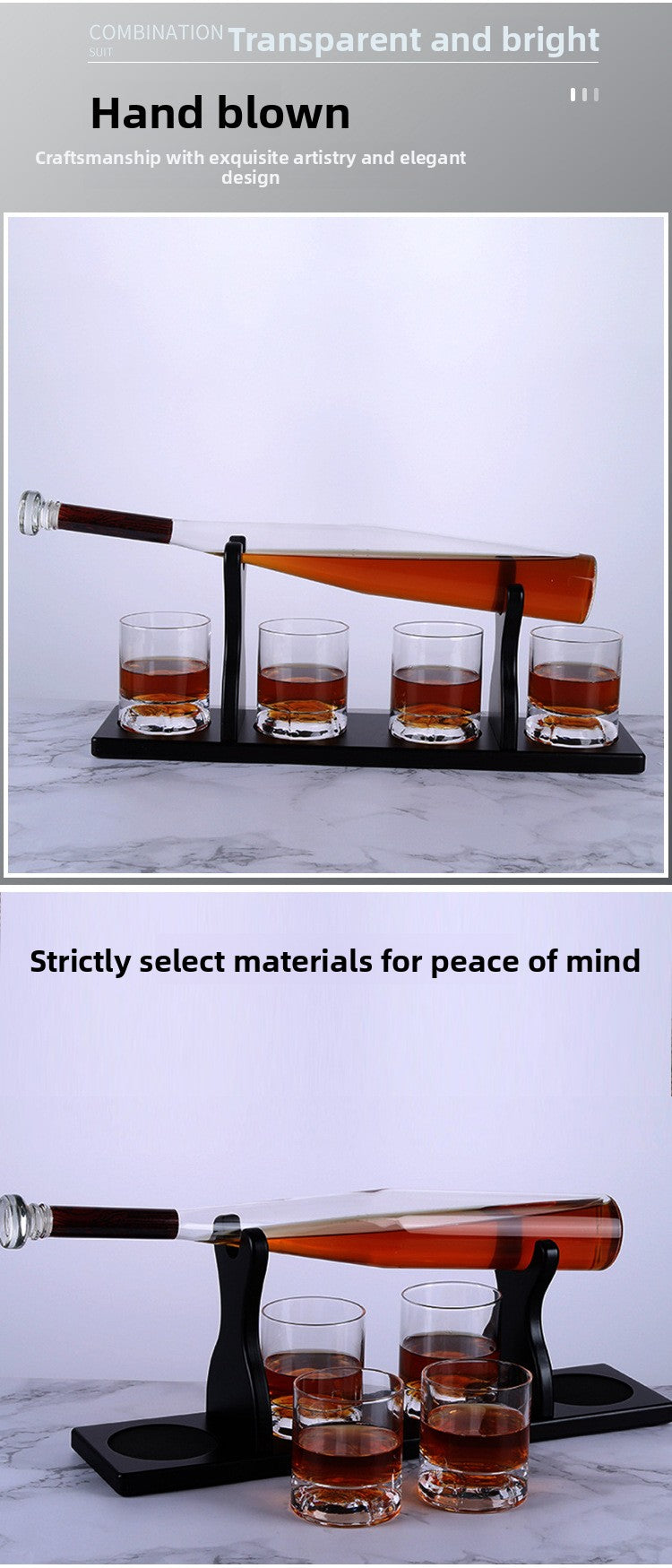 Baseball Whiskey Decanter - Borosilicate Glass Spirit Bottle