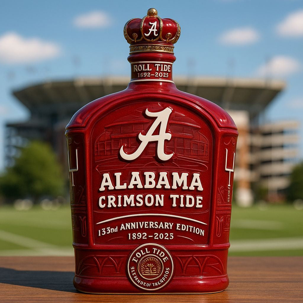 Alabama Crimson Tide 133rd Anniversary Whiskey Decanter -400ml Crimson Red Team Logo Spirit Bottle