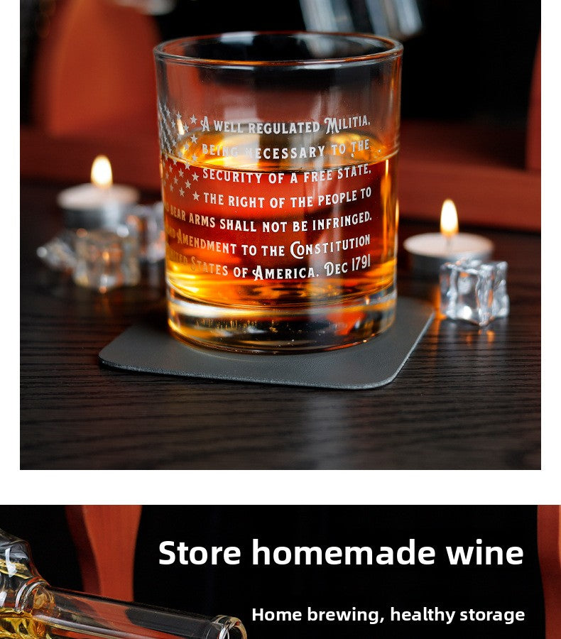 700ml Submachine Gun Whiskey Decanter Set - Full Rifle-Shaped Glass Decanter with Stand & Glasses