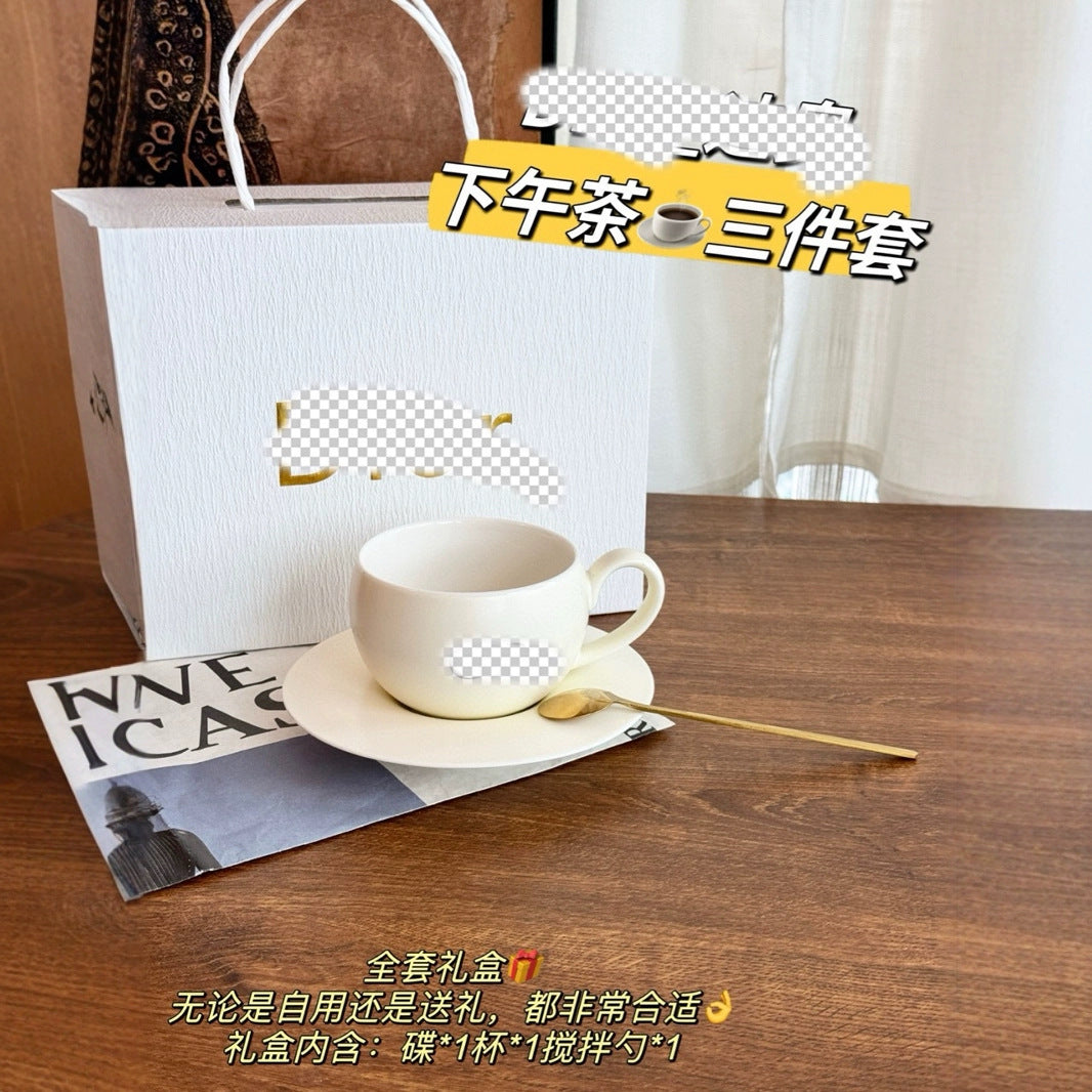 D new cup, saucer, and spoon three-piece set