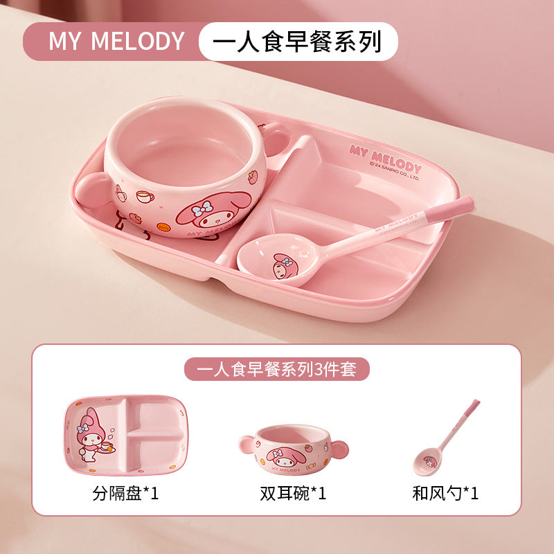 My Melody & Cinnamoroll Divided Bento Box Set - Sanrio Character Lunch Container