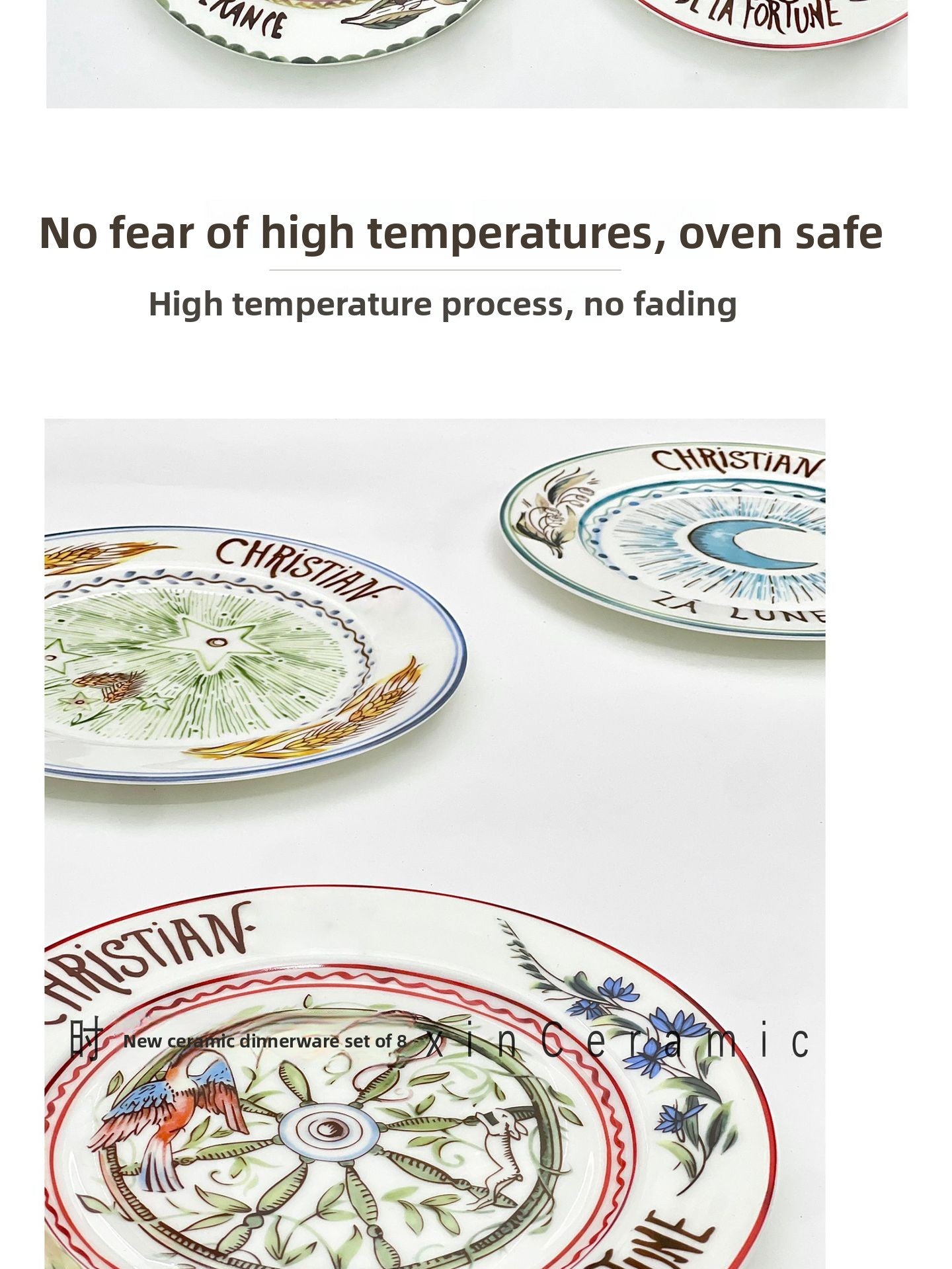 D Family Tableware Tarot Series Ceramic Plates Bone China Creative Gift Internet Celebrity Plates Steak Plates Set