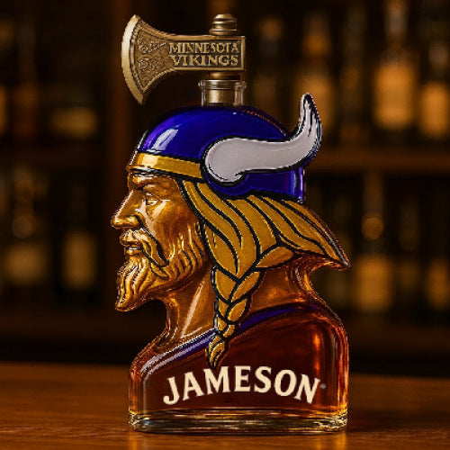 Minnesota Vikings Viking Head Whiskey Decanter - Themed Spirit Bottle