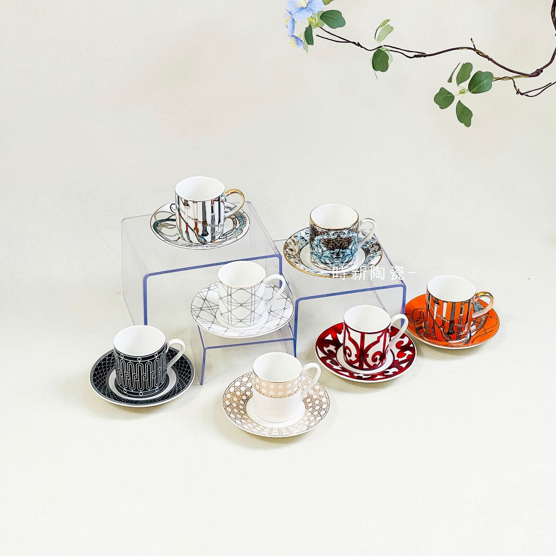 H Home Concentrated Cup and Saucer Set 612 Pieces Personalized Simple Household Afternoon Tea Coffee Cup Gift Box Set