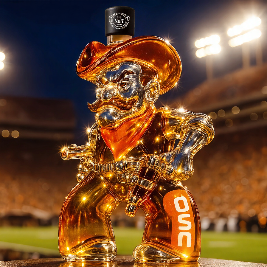 OSU Cowboy Mascot Whiskey Decanter - College Sports Themed
