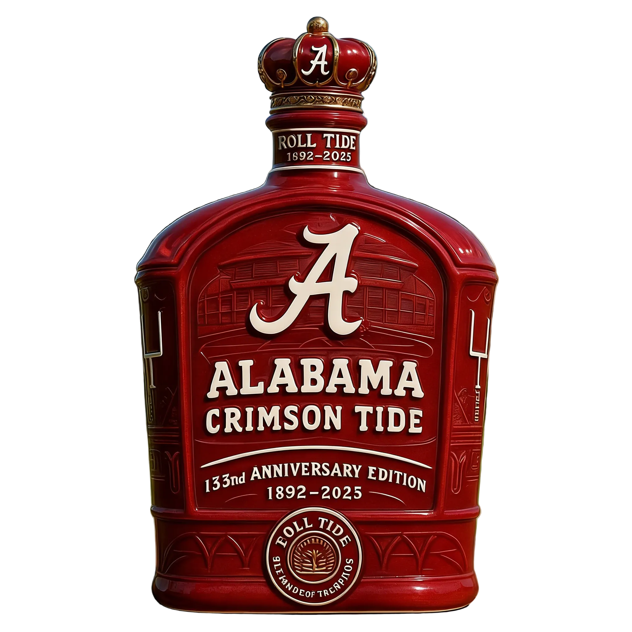 Alabama Crimson Tide 133rd Anniversary Whiskey Decanter -400ml Crimson Red Team Logo Spirit Bottle