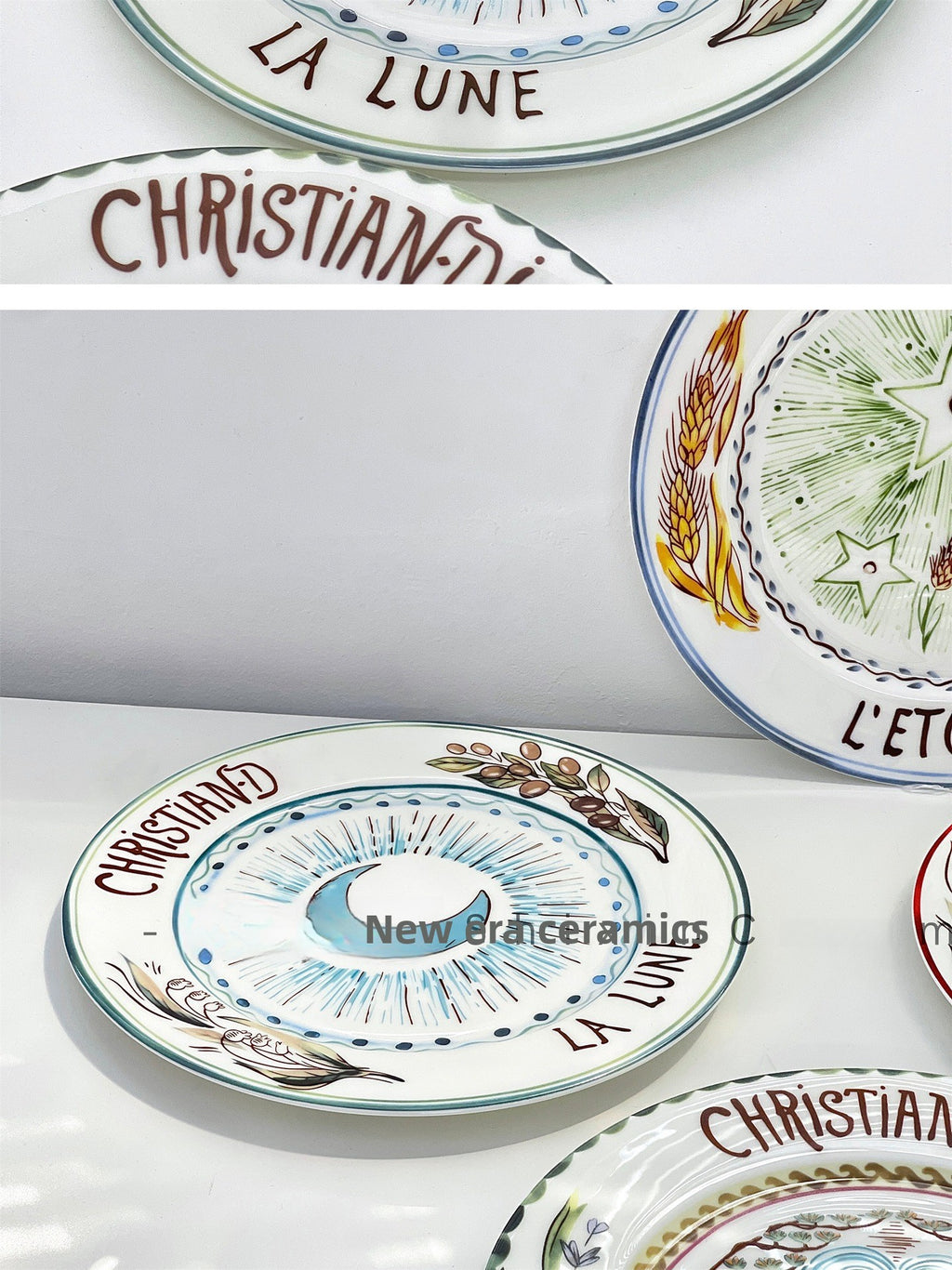 D Family Tableware Tarot Series Ceramic Plates Bone China Creative Gift Internet Celebrity Plates Steak Plates Set