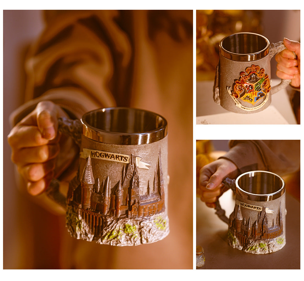 Creative Strange Shape Film Academy Peripheral Collection Cup Large Capacity Stainless Steel Mug Cup Carved Personality Beer Steins