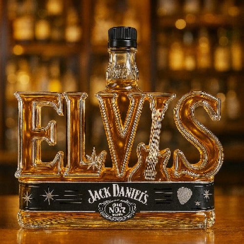 400ml Elvis Presley "ELVIS" Letter Whiskey Decanter - Crown Royal Themed Spirit Bottle
