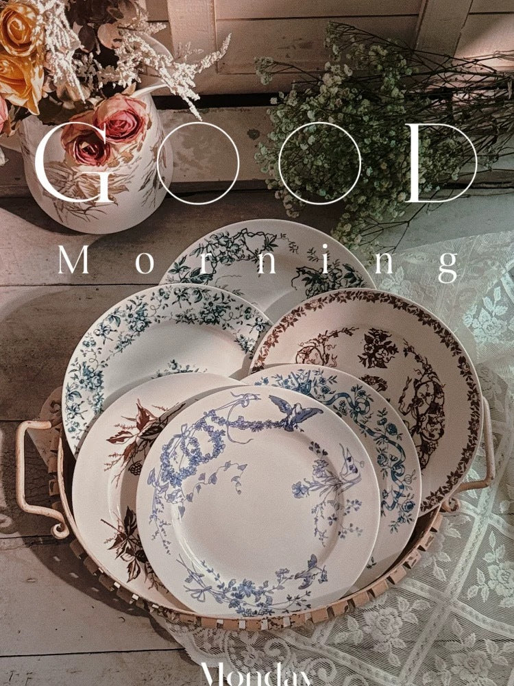 D Brand High-End Exquisite Bone China Western Plate Sun Moon Stars 10inch Flat Plate Gift Box Set of 4 Ceramic Plates