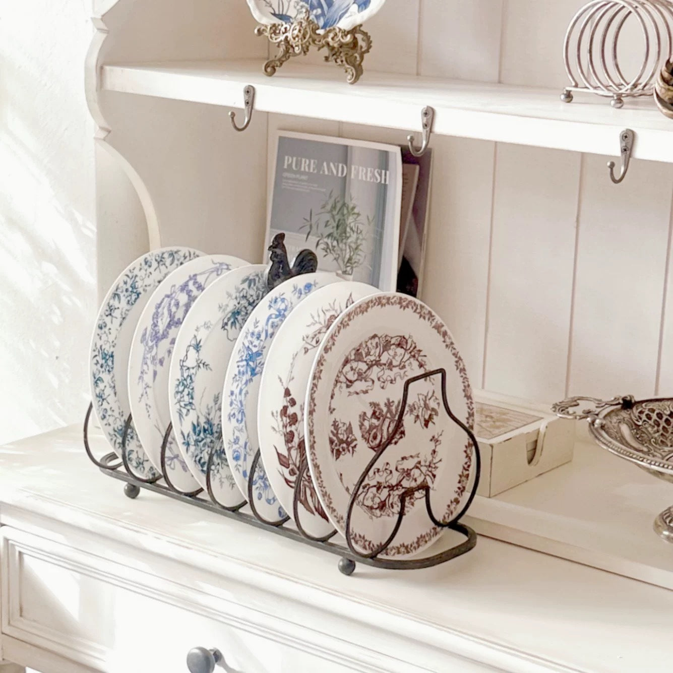 D Brand High-End Exquisite Bone China Western Plate Sun Moon Stars 10inch Flat Plate Gift Box Set of 4 Ceramic Plates