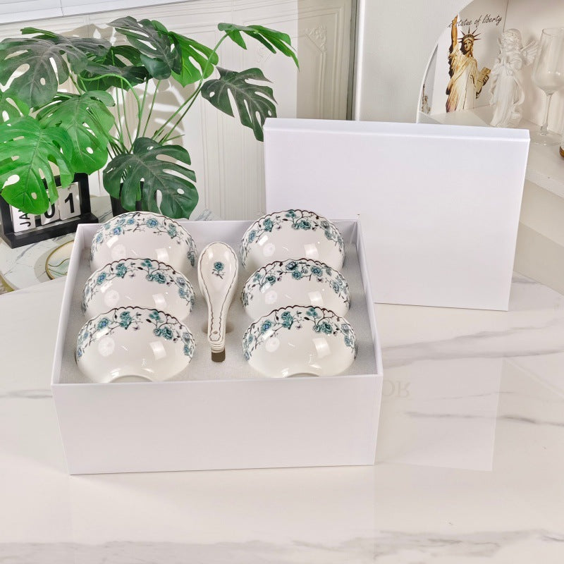 D Ceramic Tableware Light Luxury Linglan European High-End Tableware Food Tray Bone-China Cup Western Food Tray