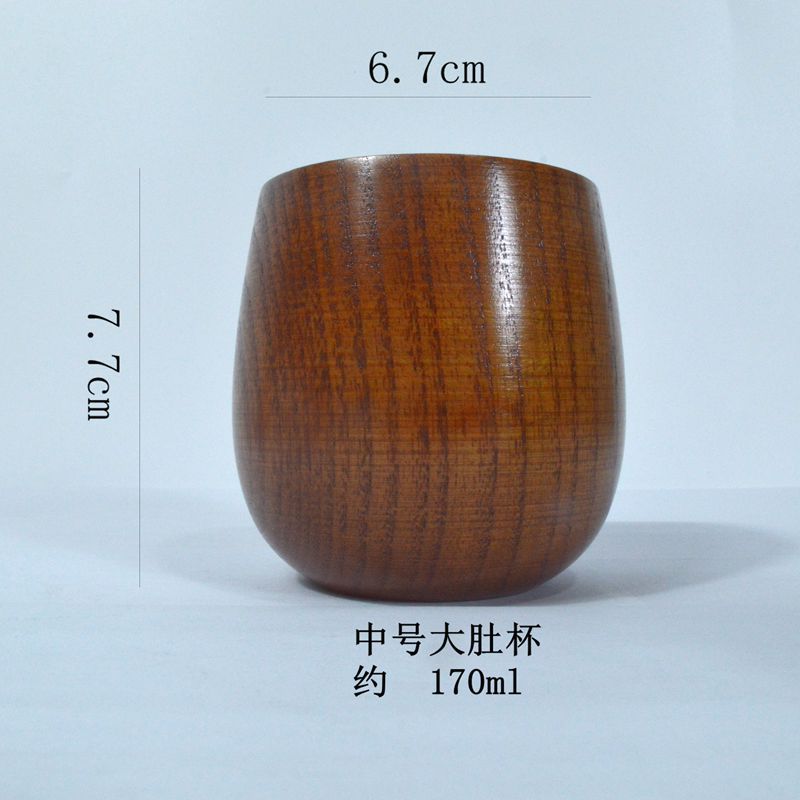 Carbonized Jujube Wood Japanese Style Wooden Big Belly Cup Vintage Wine Cup Wooden Cup Water Cup Jujube Wood Japanese Style Wooden Big Belly Cup